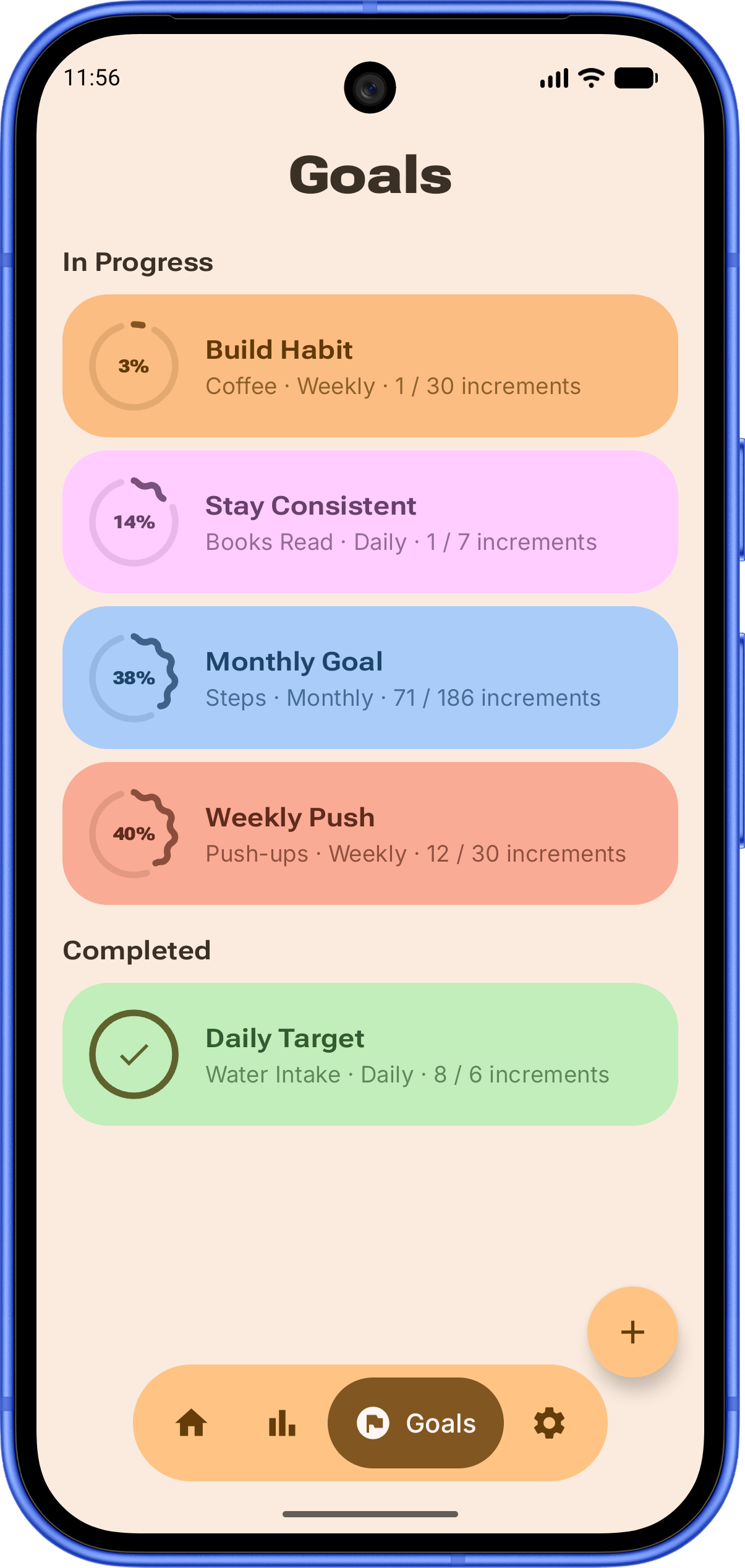 SmartCounter goals screen